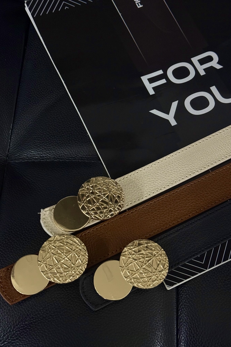 Fiori Round Gold Buckle Women's Belt - Producer: Fiori - Wholesale Women Clothes - TheBS Women