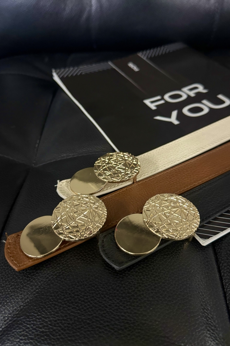 Fiori Round Gold Buckle Women's Belt - Producer: Fiori - Wholesale Women Clothes - TheBS Women