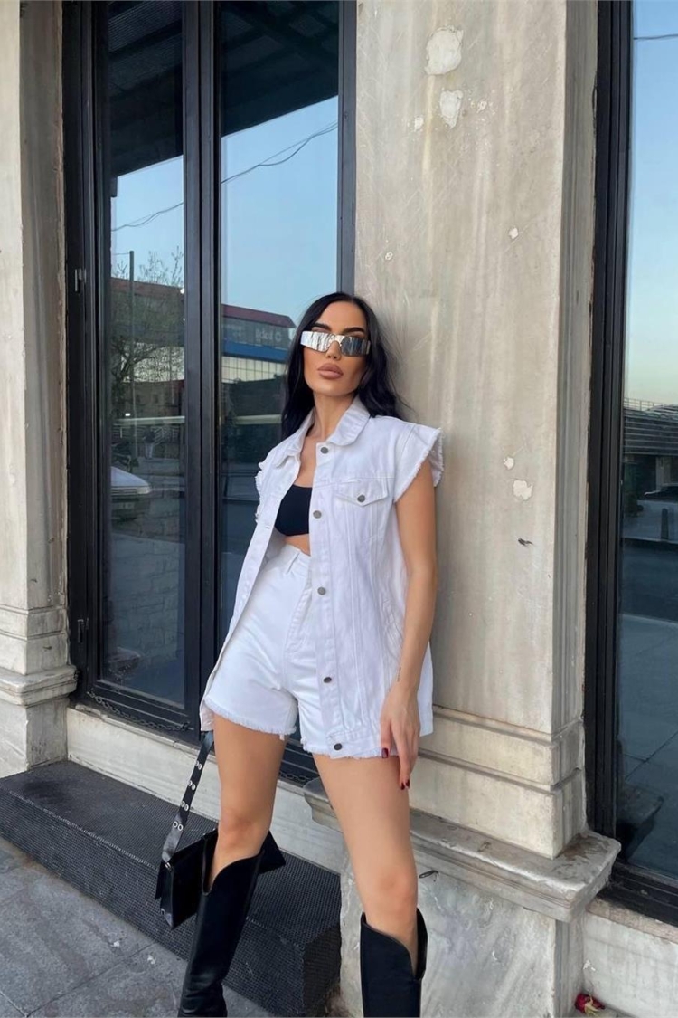 Denim Shorts Vest Suit - Producer: Ello - Wholesale Women Clothes - TheBS Women
