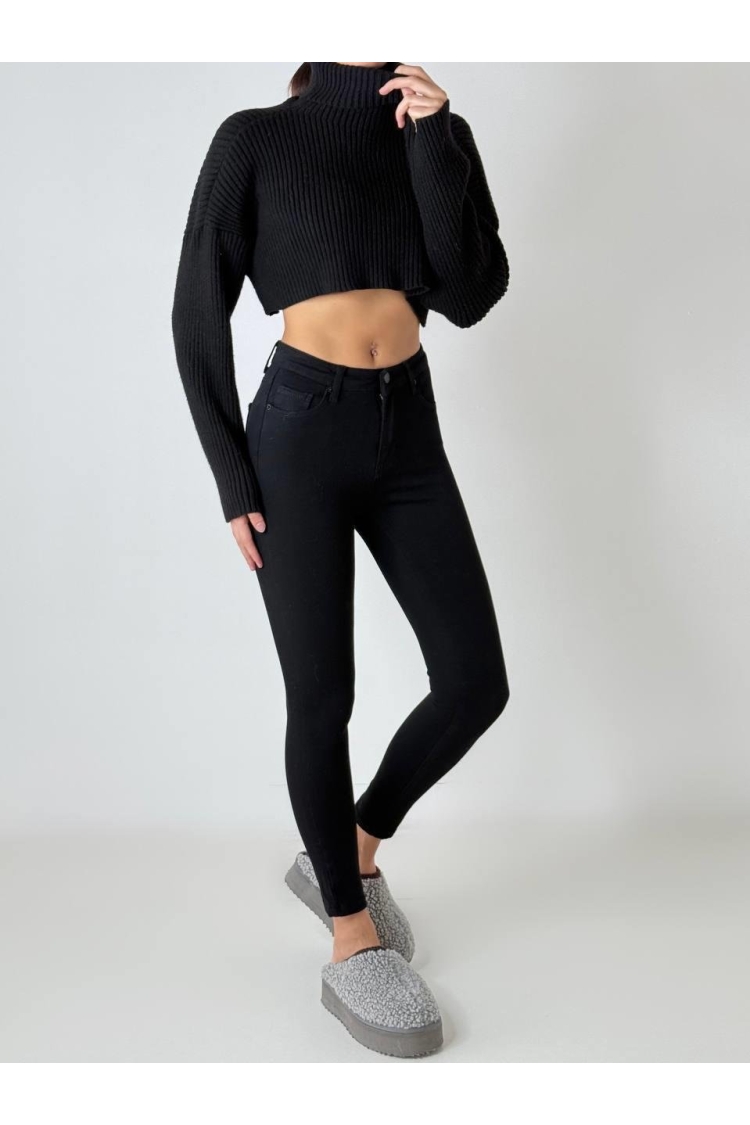 High Waist Skinny Leg Black Jeans - Producer: LACARINO - Wholesale Women Clothes - TheBS Women