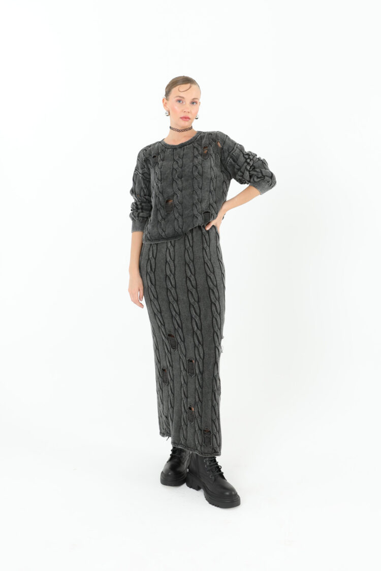 Knitwear Long Sleeve Sweater - Anthracite - Producer: SOUL - Wholesale Women Clothes - TheBS Women