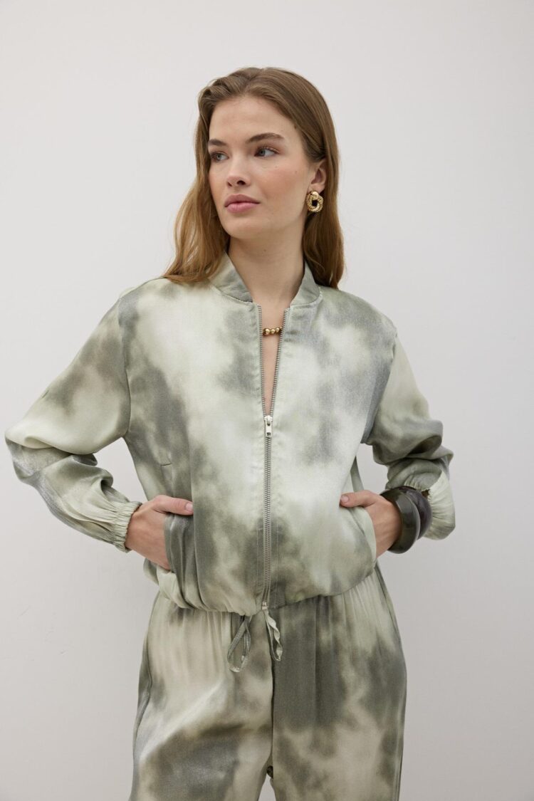 Front Zipper Satin Jacket - Producer: Levure - Wholesale Women Clothes - TheBS Women