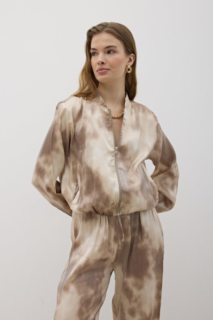 Satin JacketWith Front Zipper - Producer: Levure - Wholesale Women Clothes - TheBS Women