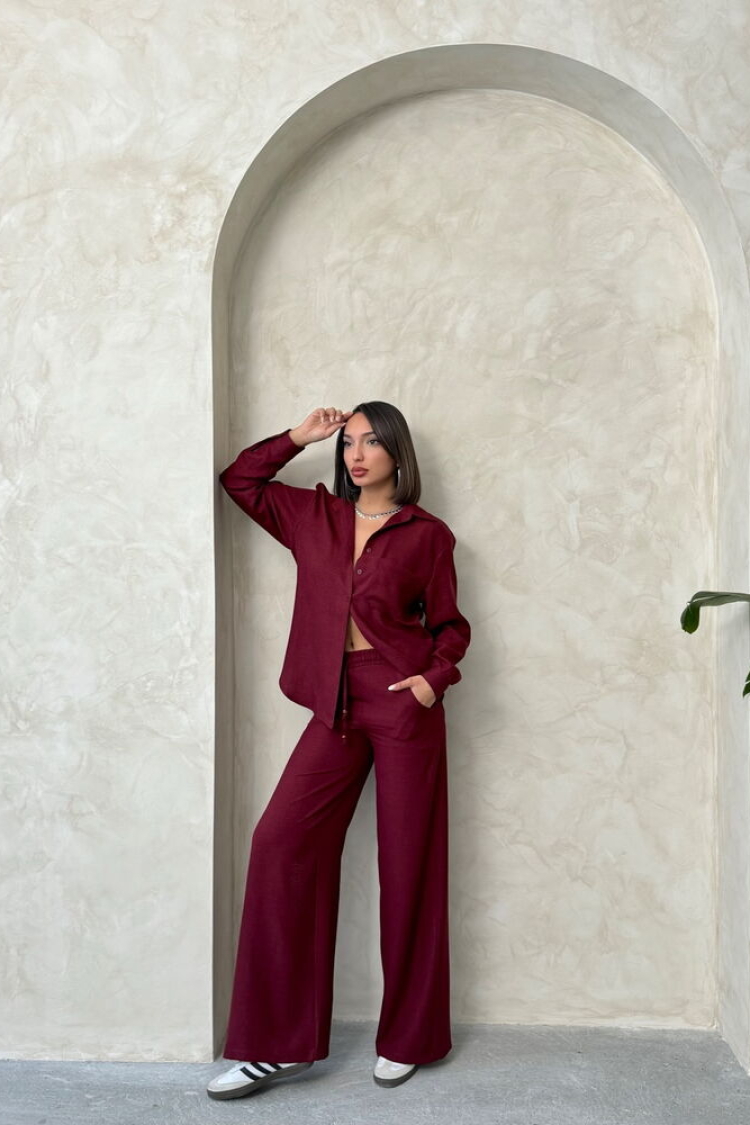 Trousers - Burgundy - Producer: Topshow - Wholesale Women Clothes - TheBS Women