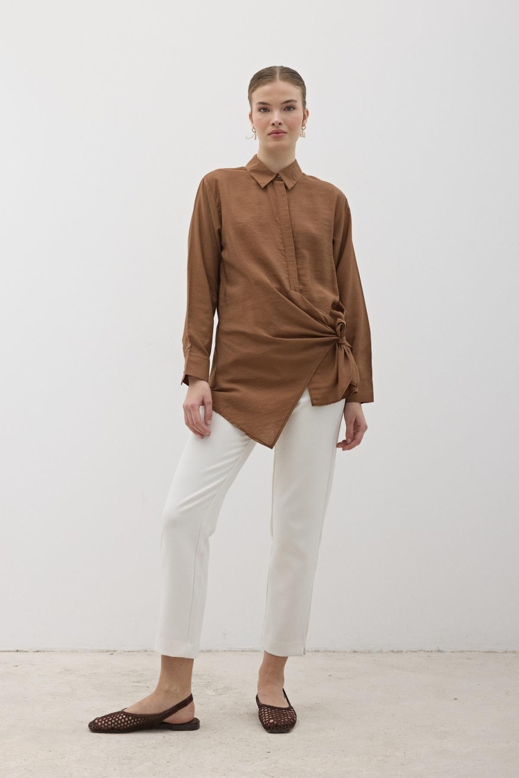 Side Tie Modal Shirt - Brand: Levure - Women & Kids, Baby Clothes Wholesale - TheBS Women