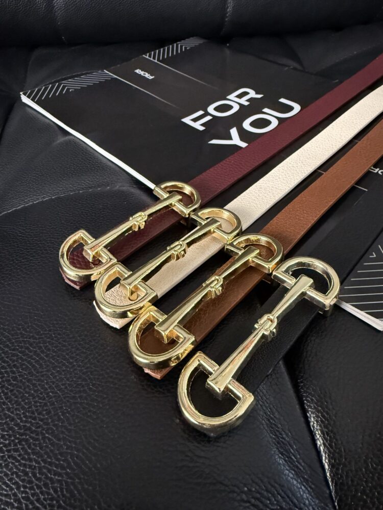 Slim Women's Belt With Long Gold Buckle - Producer: Fiori - Wholesale Women Clothes - TheBS Women