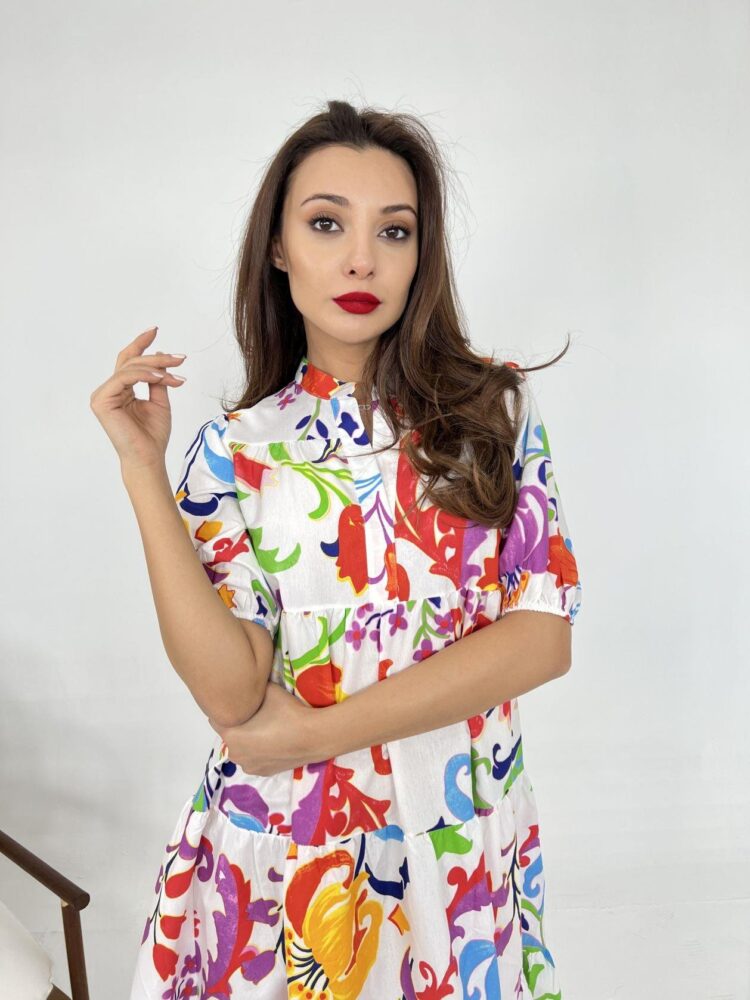 Colorful Pattern Dress - Producer: Fame - Wholesale Women Clothes - TheBS Women