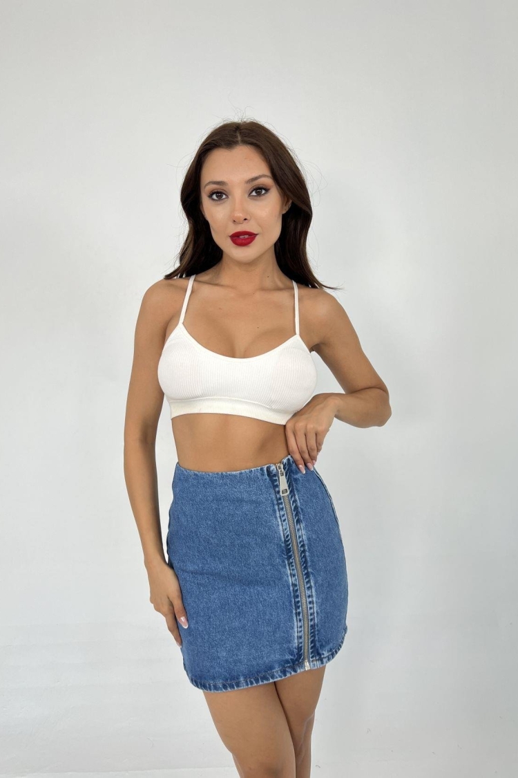 Denim Skirt - Blue - Producer: Fame - Wholesale Women Clothes - TheBS Women