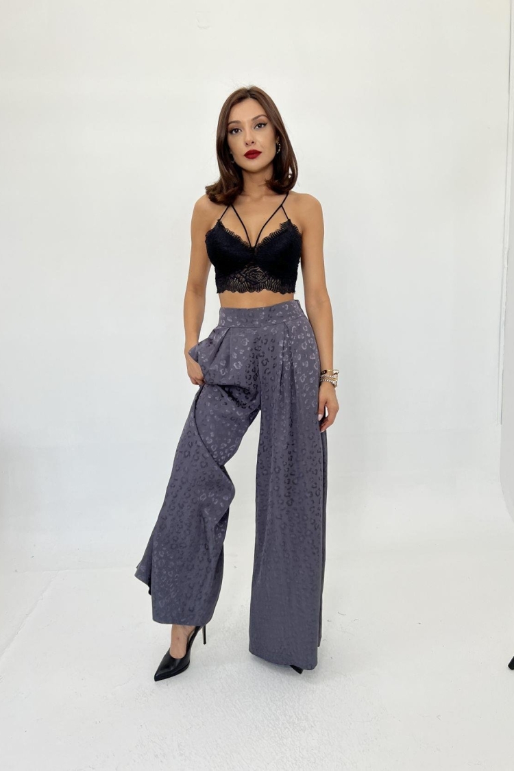 Pocket Detailed Trousers - Gray - Producer: Fame - Wholesale Women Clothes - TheBS Women