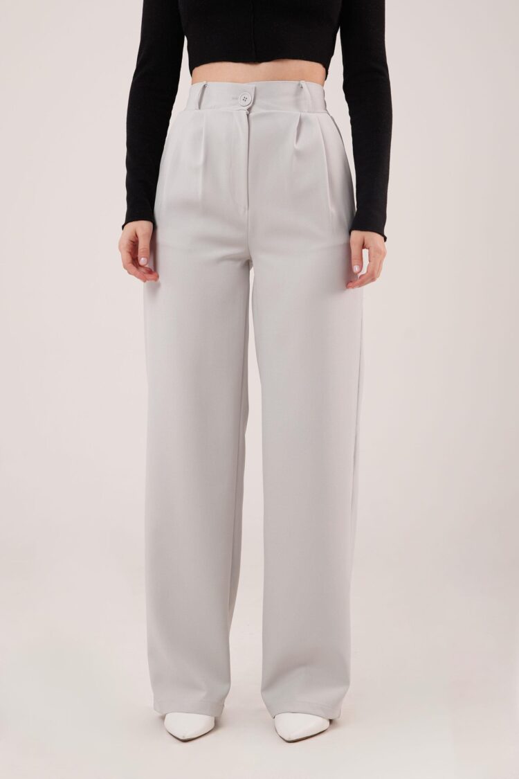 Wholesale Gray Pants With Loose Leg Pleated - Producer: Lustrin - Wholesale Women Clothes - TheBS Women