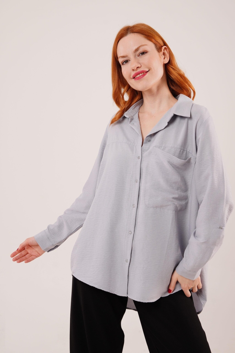 Wholesale Grimelange Shirt With Pockets - Producer: Lustrin - Wholesale Women Clothes - TheBS Women