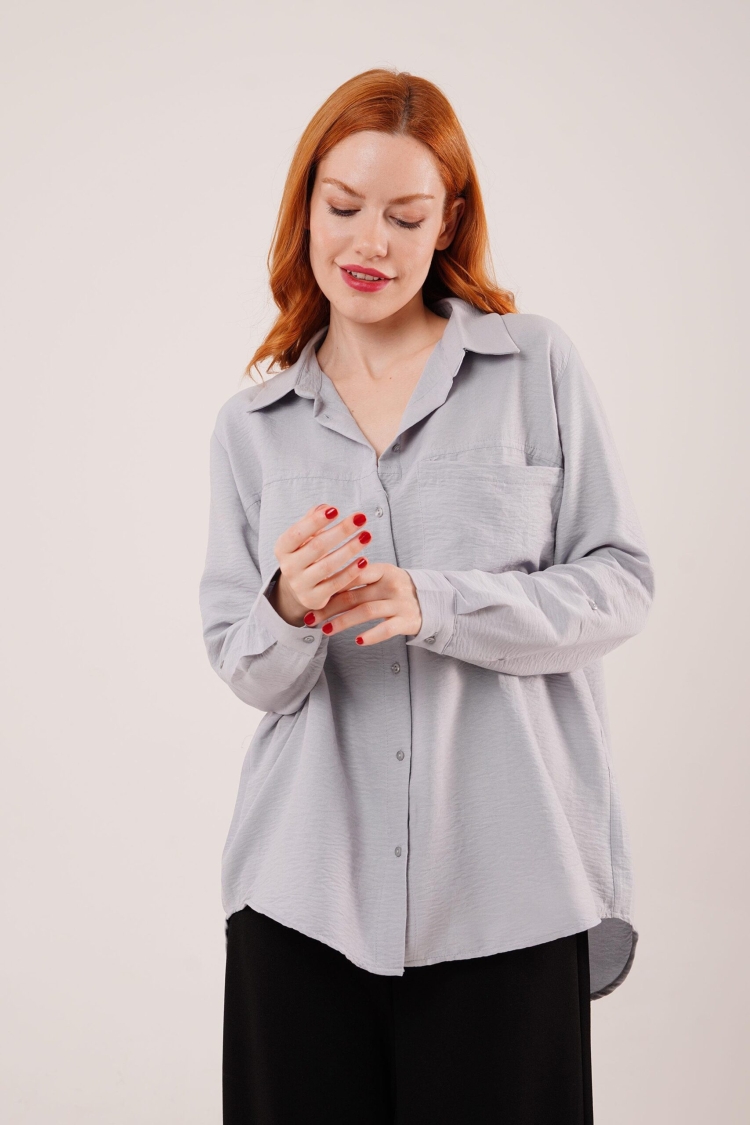 Wholesale Grimelange Shirt With Pockets - Producer: Lustrin - Wholesale Women Clothes - TheBS Women