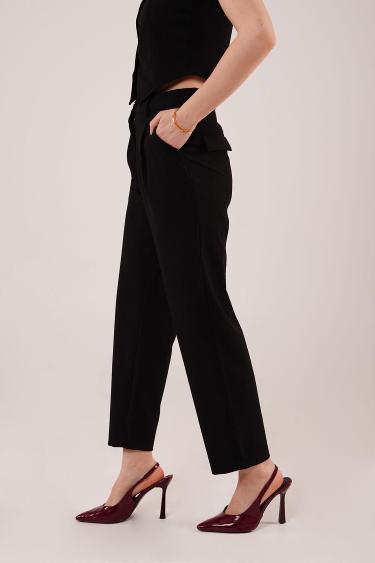 Wholesale Black Pants With Closure Pocket Detailed - Producer: Lustrin - Wholesale Women Clothes - TheBS Women