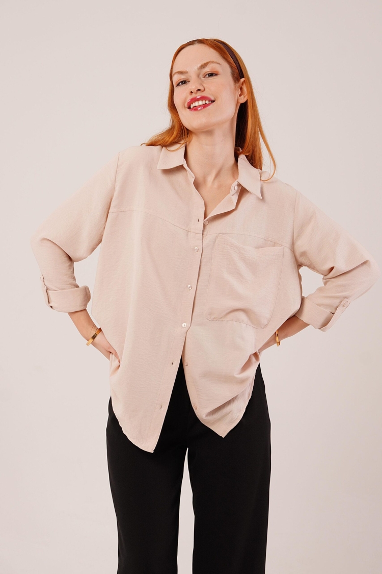 WholesaleShirt With Sleek Cut Pockets - Producer: Lustrin - Wholesale Women Clothes - TheBS Women