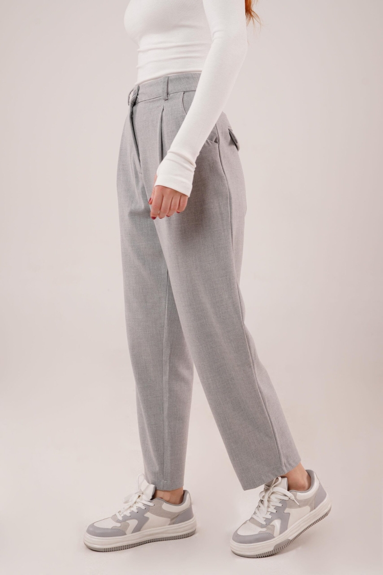 Wholesale Gray Pants With Closure Pocket Detailed - Producer: Lustrin - Wholesale Women Clothes - TheBS Women