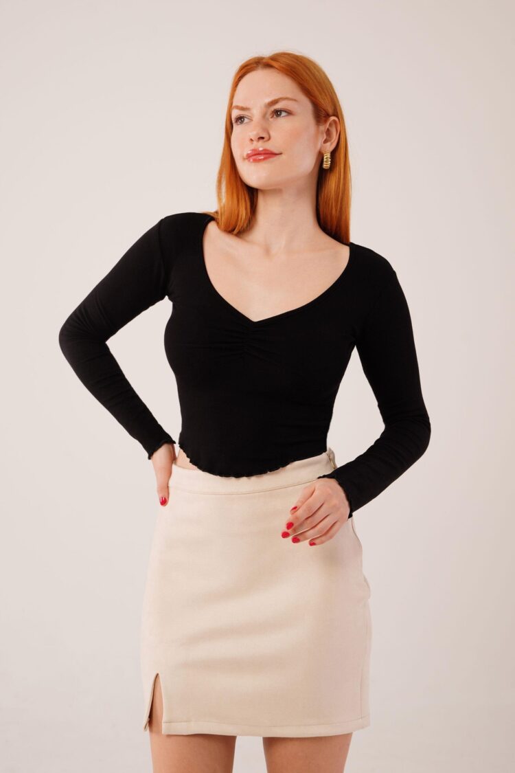 Wide CollarWholesale Basic Body Blouse - Producer: Lustrin - Wholesale Women Clothes - TheBS Women