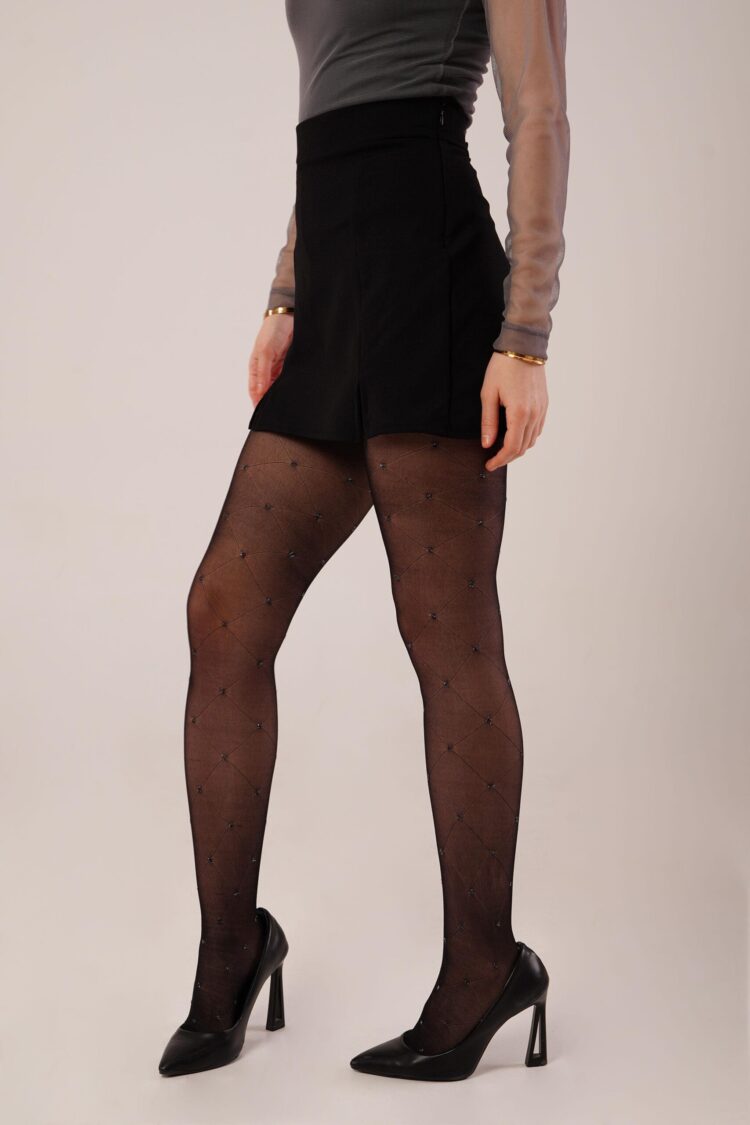 Slit Detailed Black Wholesale Mini Skirt - Producer: Lustrin - Wholesale Women Clothes - TheBS Women