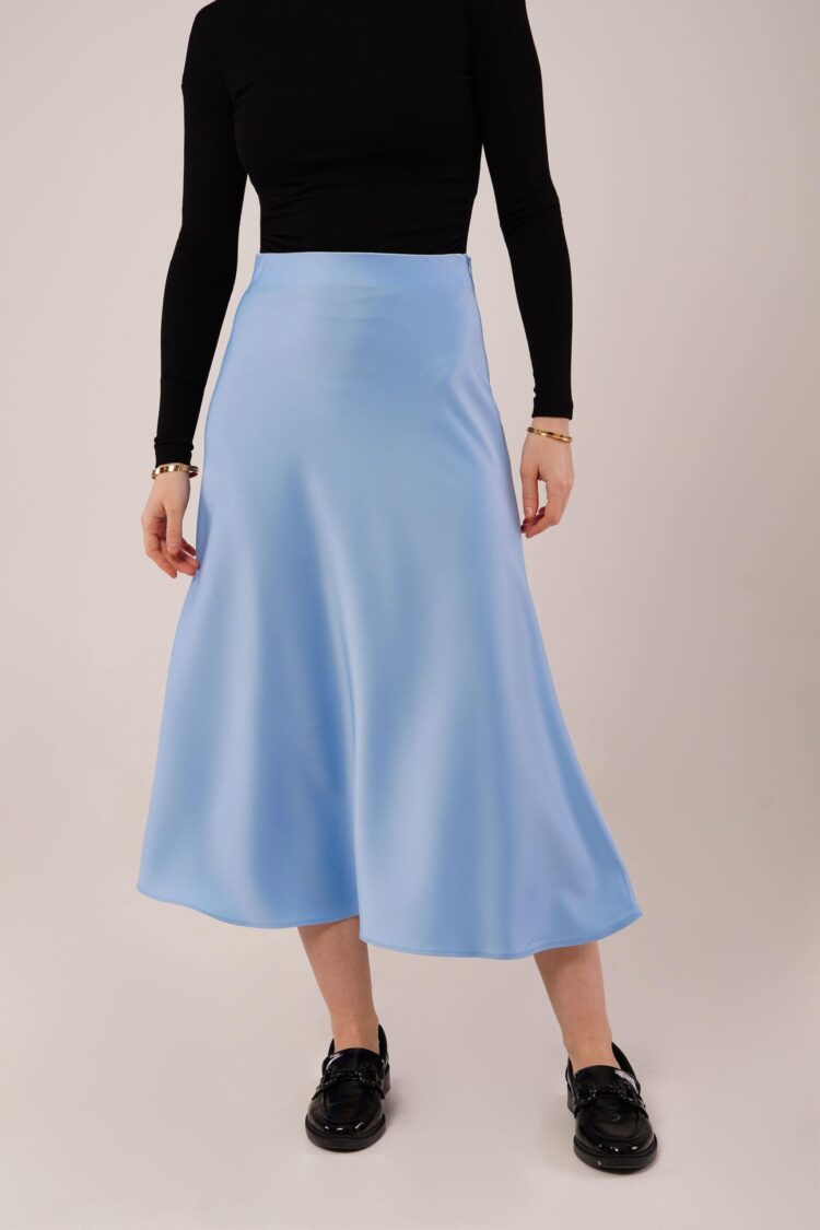 Bell Cut MidiWholesale Satin Skirt - Producer: Lustrin - Wholesale Women Clothes - TheBS Women