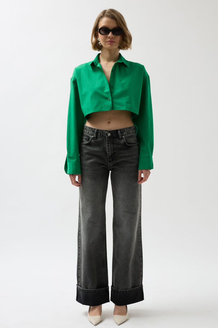 Crop Oversize Shirt - Producer: Black Fashion - Wholesale Women Clothes - TheBS Women