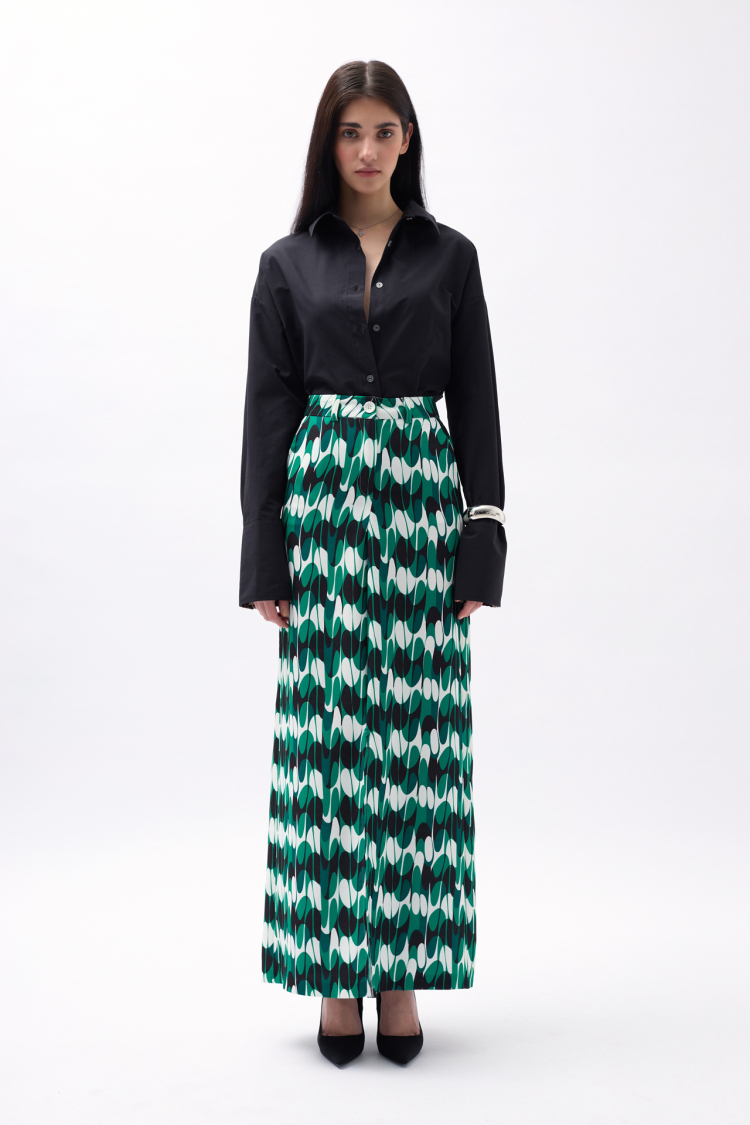 Printed Front Slit Skirt - Producer: Black Fashion - Wholesale Women Clothes - TheBS Women