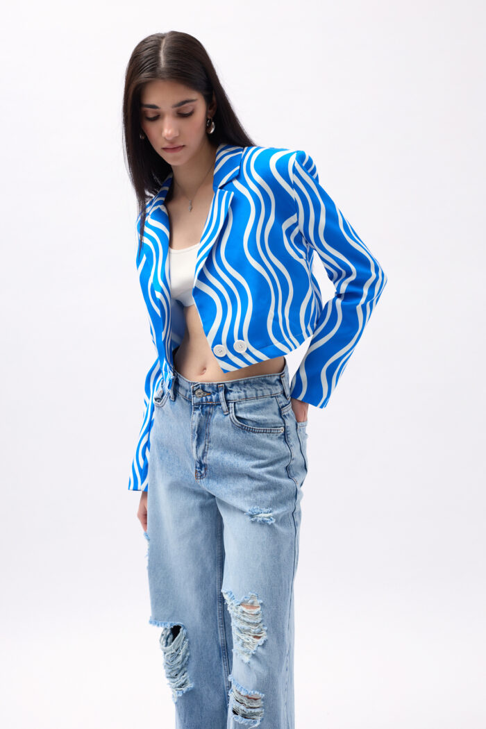 Patterned Crop Jacket - Producer: Black Fashion - Wholesale Women Clothes - TheBS Women