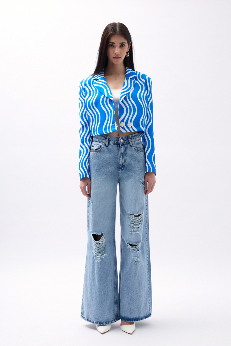 Patterned Crop Jacket - Producer: Black Fashion - Wholesale Women Clothes - TheBS Women