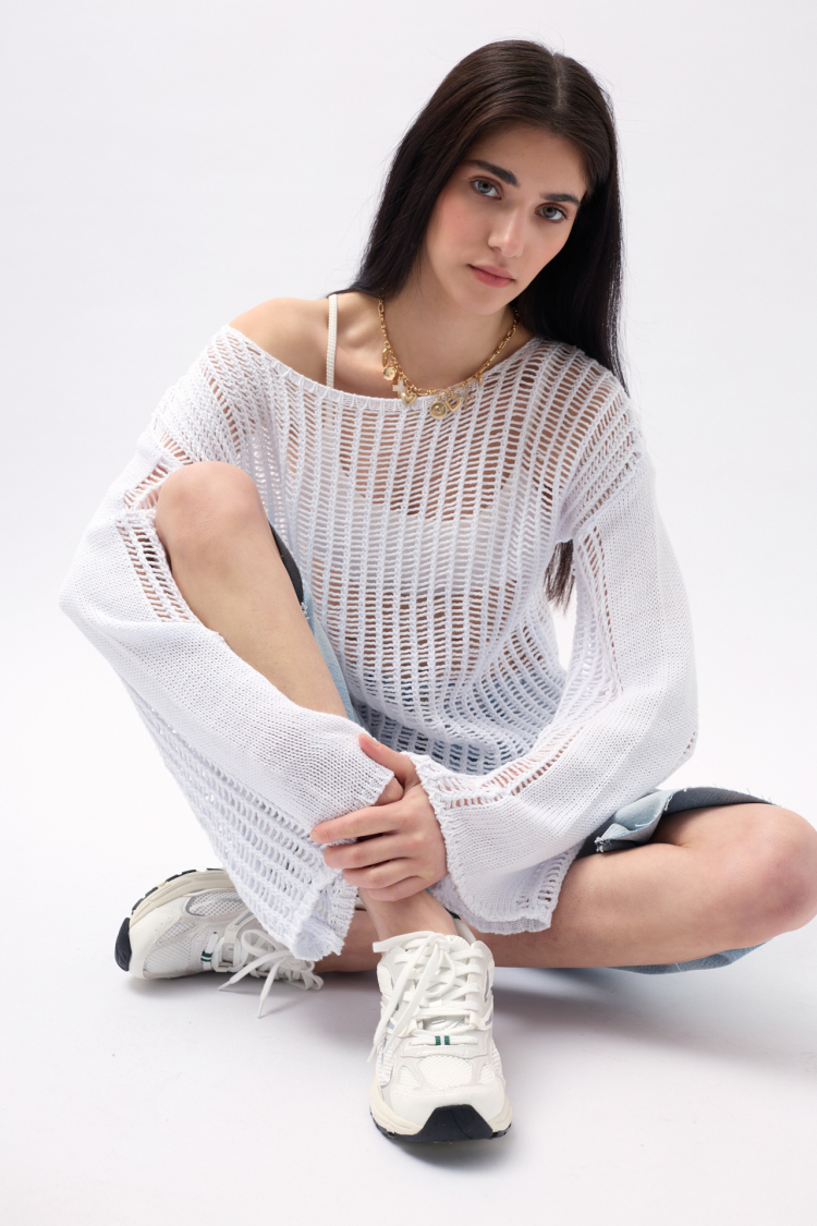 Boat Neck Openwork Blouse - Producer: Black Fashion - Wholesale Women Clothes - TheBS Women