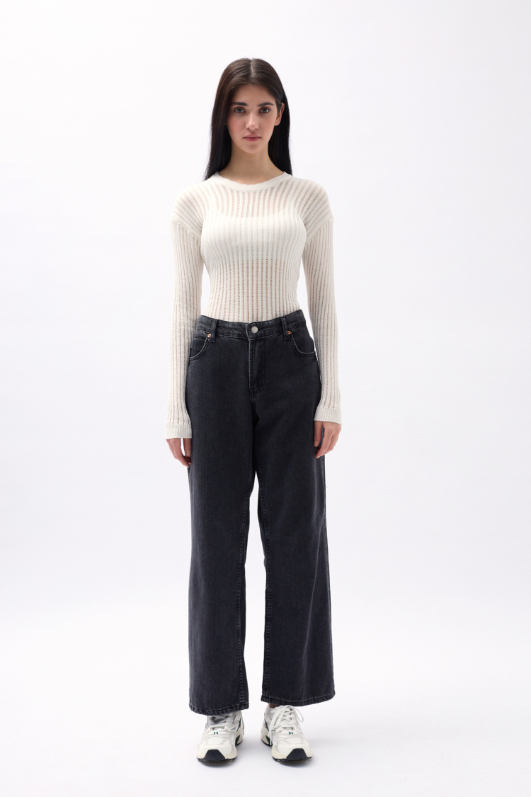 Ribbed Transparent Blouse - Producer: Black Fashion - Wholesale Women Clothes - TheBS Women