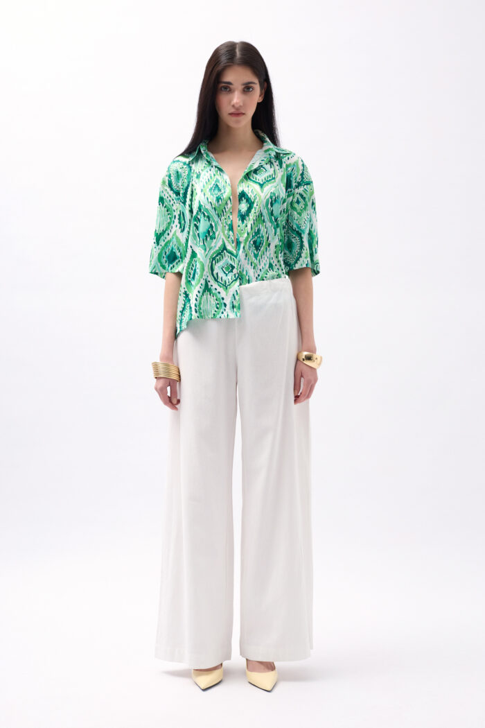 Patterned Satin Shirt - Producer: Black Fashion - Wholesale Women Clothes - TheBS Women