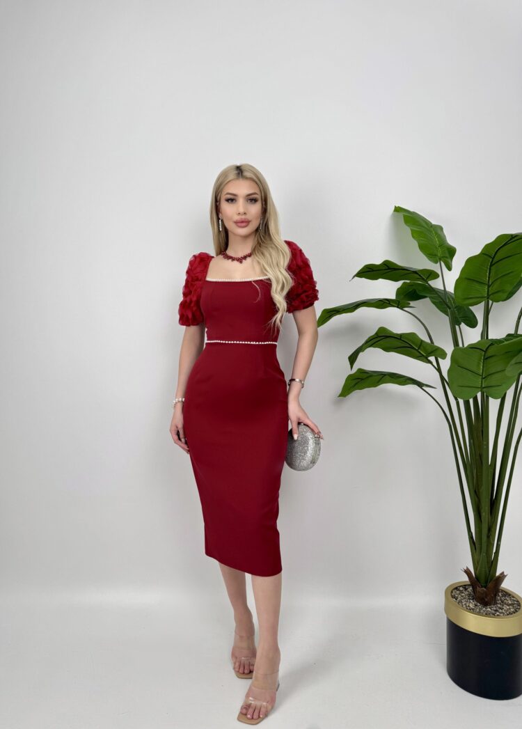 Sleeves Imported Fabric Pearl Deyat Dress - Producer: Miss Janell - Wholesale Women Clothes - TheBS Women