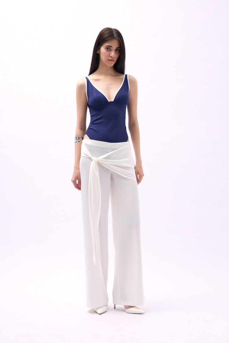 Front Tie Satin Trousers - Producer: Black Fashion - Wholesale Women Clothes - TheBS Women