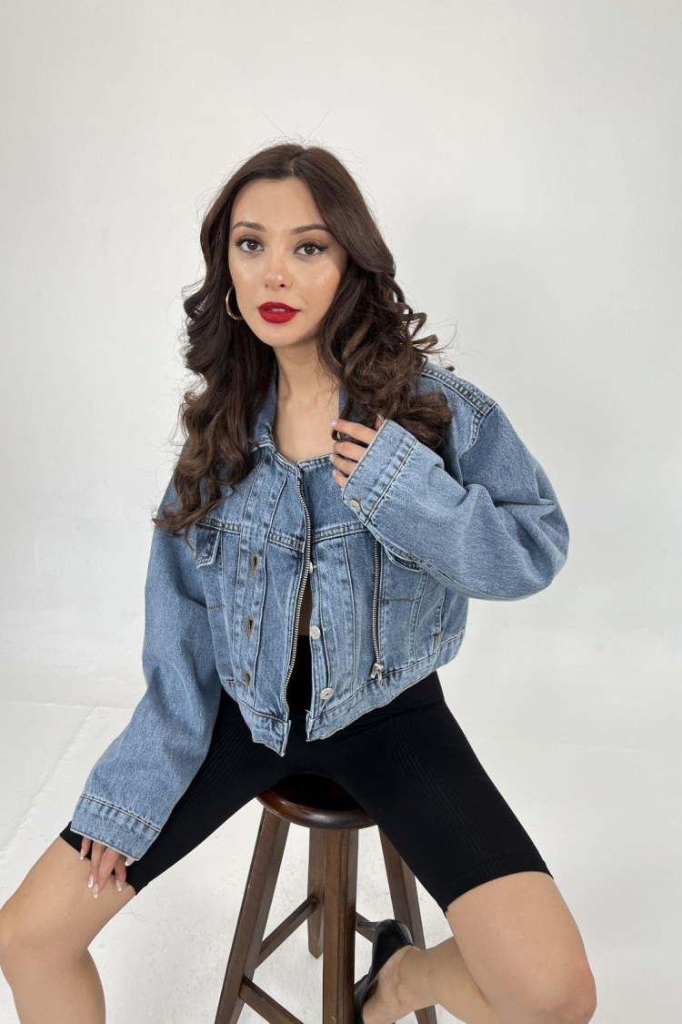 Denim Jacket - Blue - Producer: Fame - Wholesale Women Clothes - TheBS Women