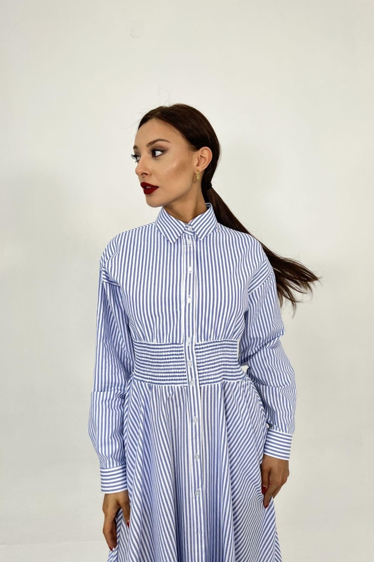 Striped Dress -& Blue - Producer: Fame - Wholesale Women Clothes - TheBS Women