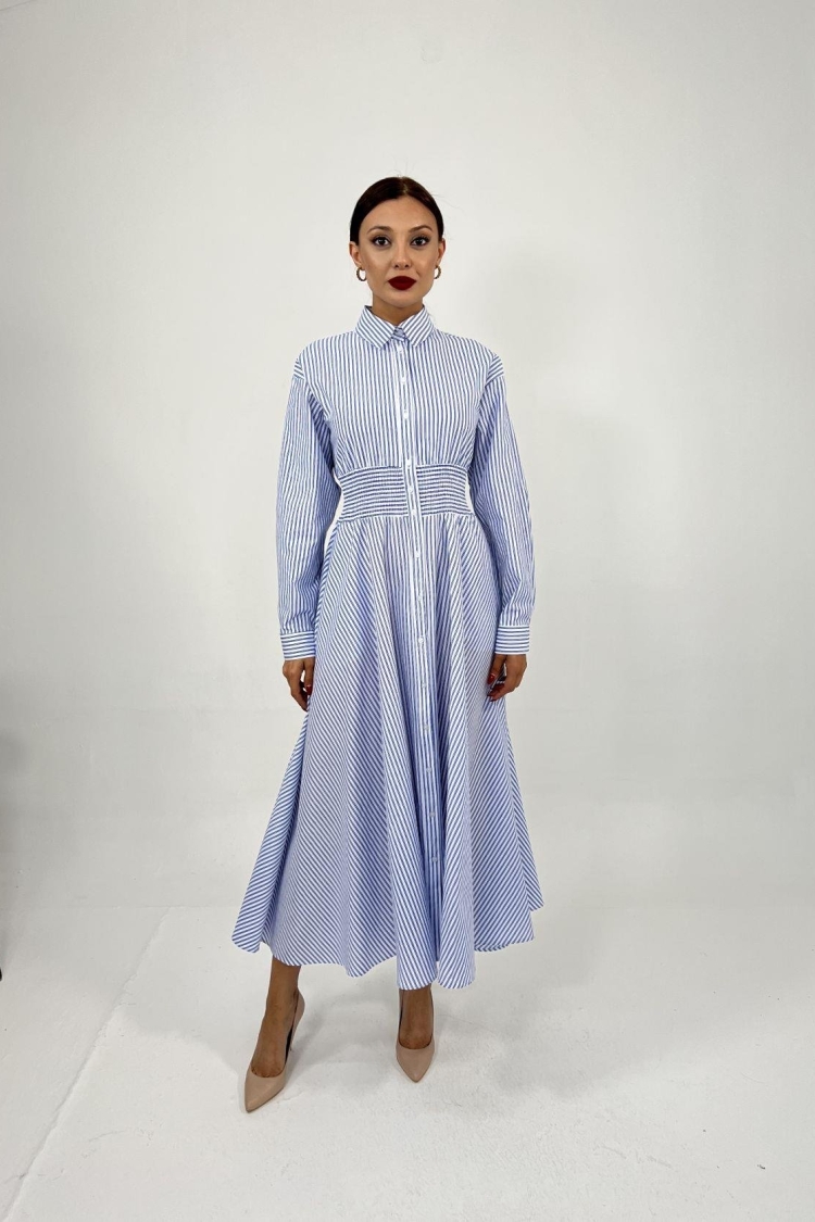 Striped Dress -& Blue - Producer: Fame - Wholesale Women Clothes - TheBS Women