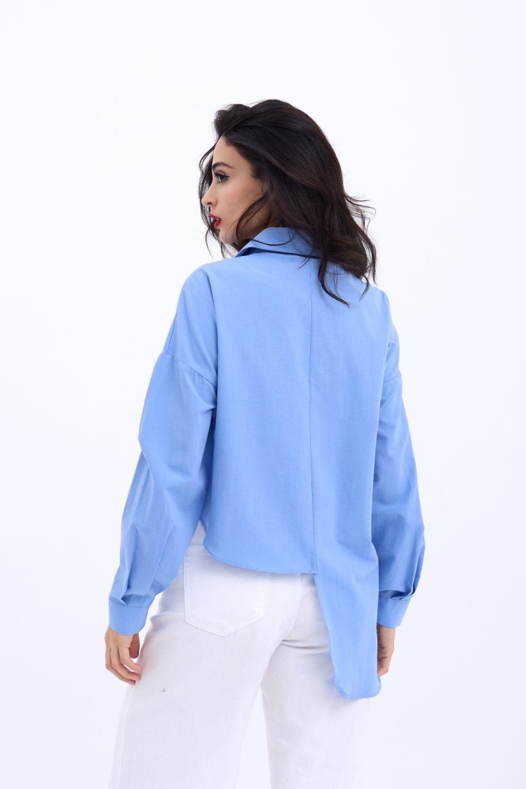 Denim Detailed Shirt - Producer: Fame - Wholesale Women Clothes - TheBS Women