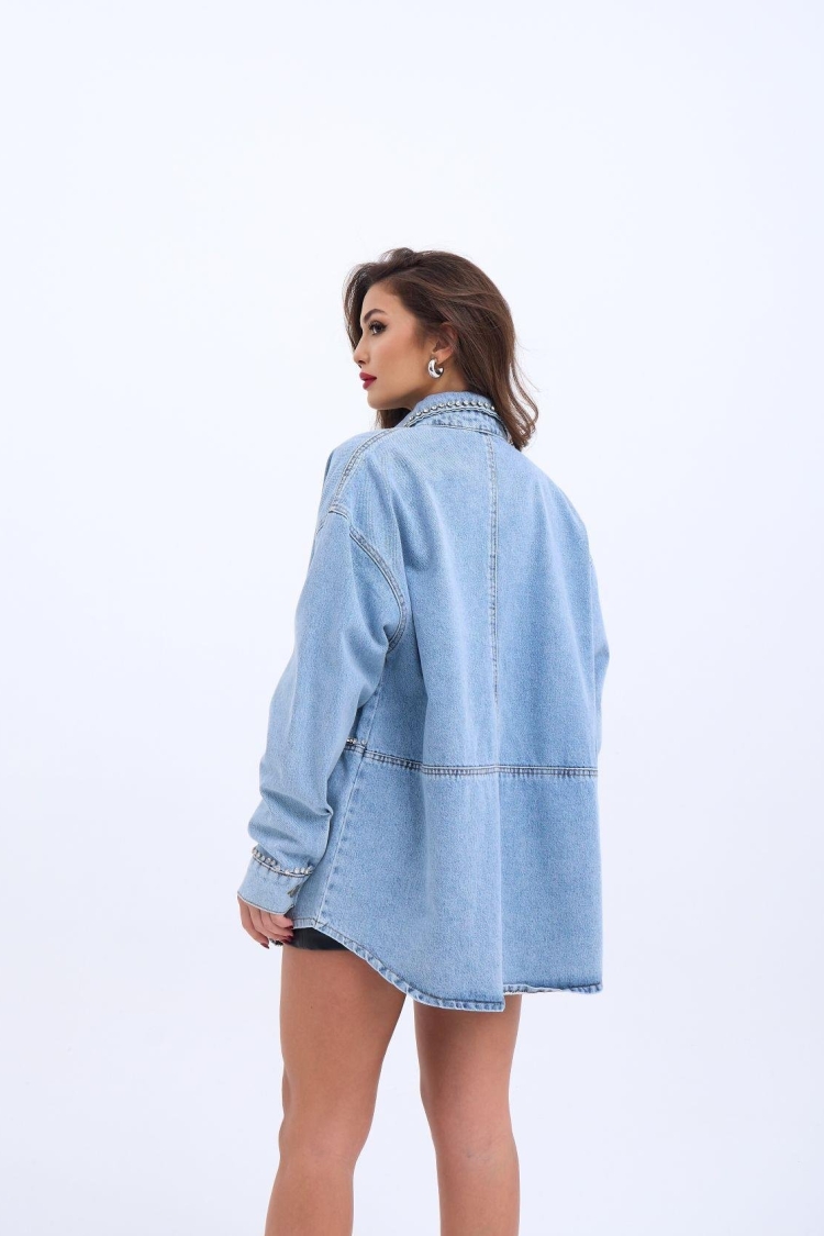 Denim Jacket - Blue - Producer: Fame - Wholesale Women Clothes - TheBS Women