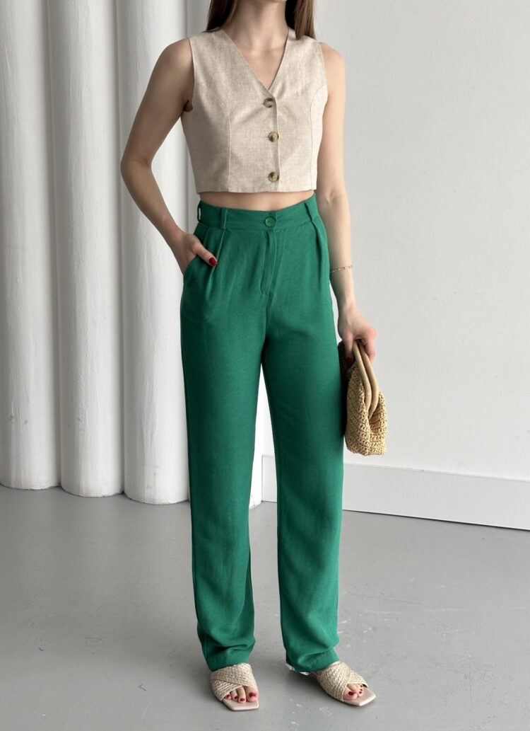 Agl Linen Pants With Zipper - Producer: My Fashion - Wholesale Women Clothes - TheBS Women