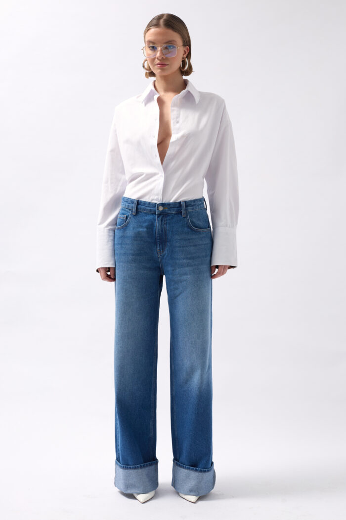 Leg Pleated High Waist Jean - Producer: Black Fashion - Wholesale Women Clothes - TheBS Women