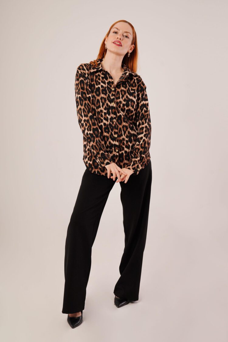 Leopard Pattern Casual Print Shirt - Multicolor - Producer: Lustrin - Wholesale Women Clothes - TheBS Women