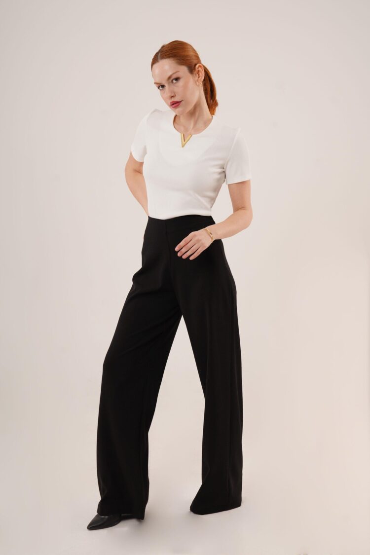 WholesaleFabric Pants With Loose Leg Side Zipper - Producer: Lustrin - Wholesale Women Clothes - TheBS Women