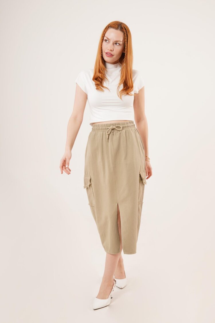 Front Slit Pocket Detailed WholesaleSkirt - Producer: Lustrin - Wholesale Women Clothes - TheBS Women