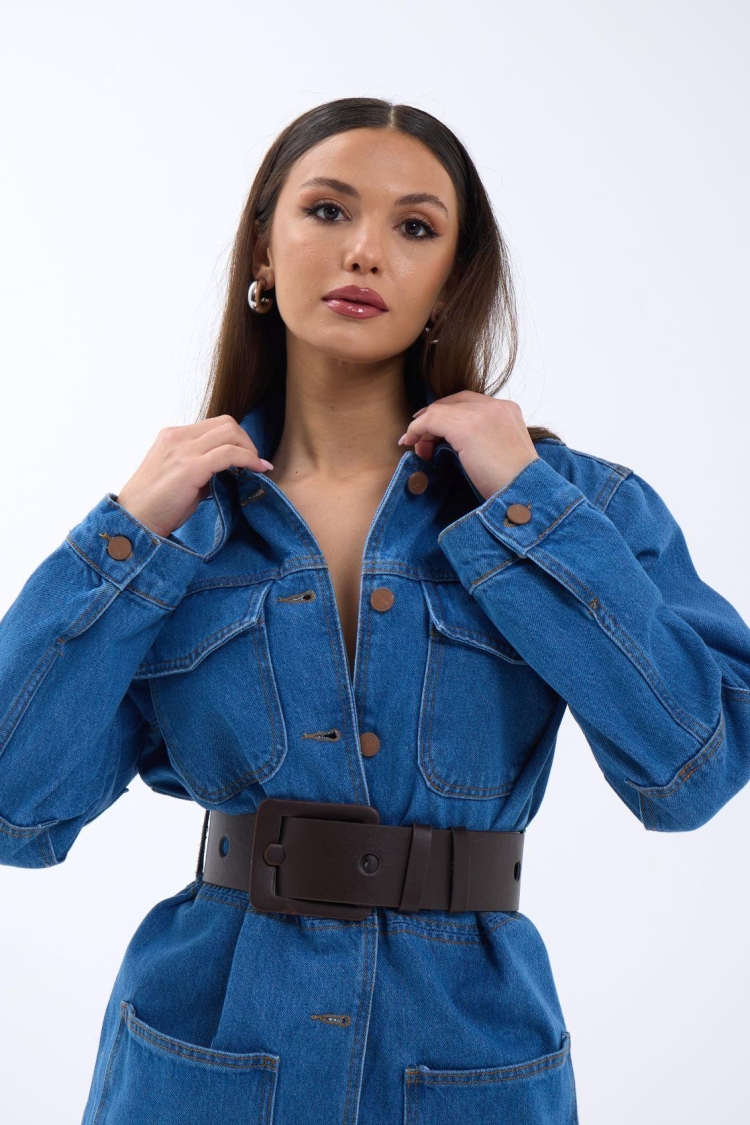 Denim Jacket - Blue - Producer: Fame - Wholesale Women Clothes - TheBS Women