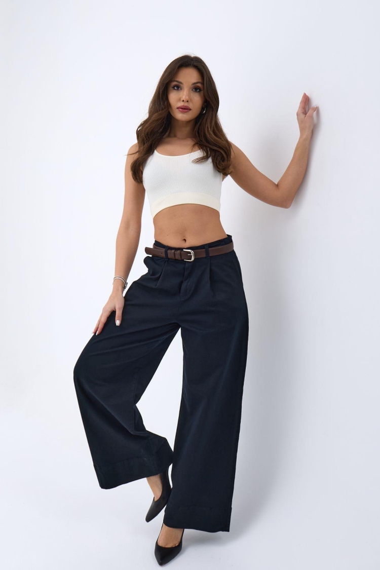 Trousers - Navy - Producer: Fame - Wholesale Women Clothes - TheBS Women