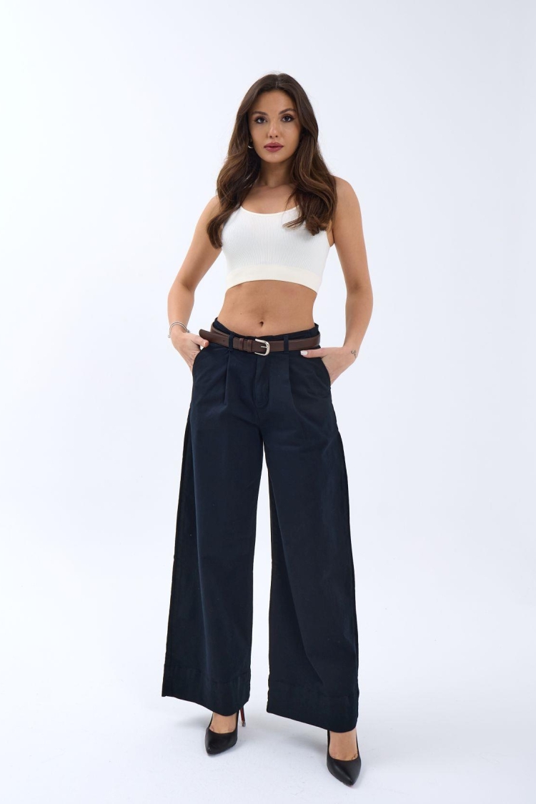 Trousers - Navy - Producer: Fame - Wholesale Women Clothes - TheBS Women