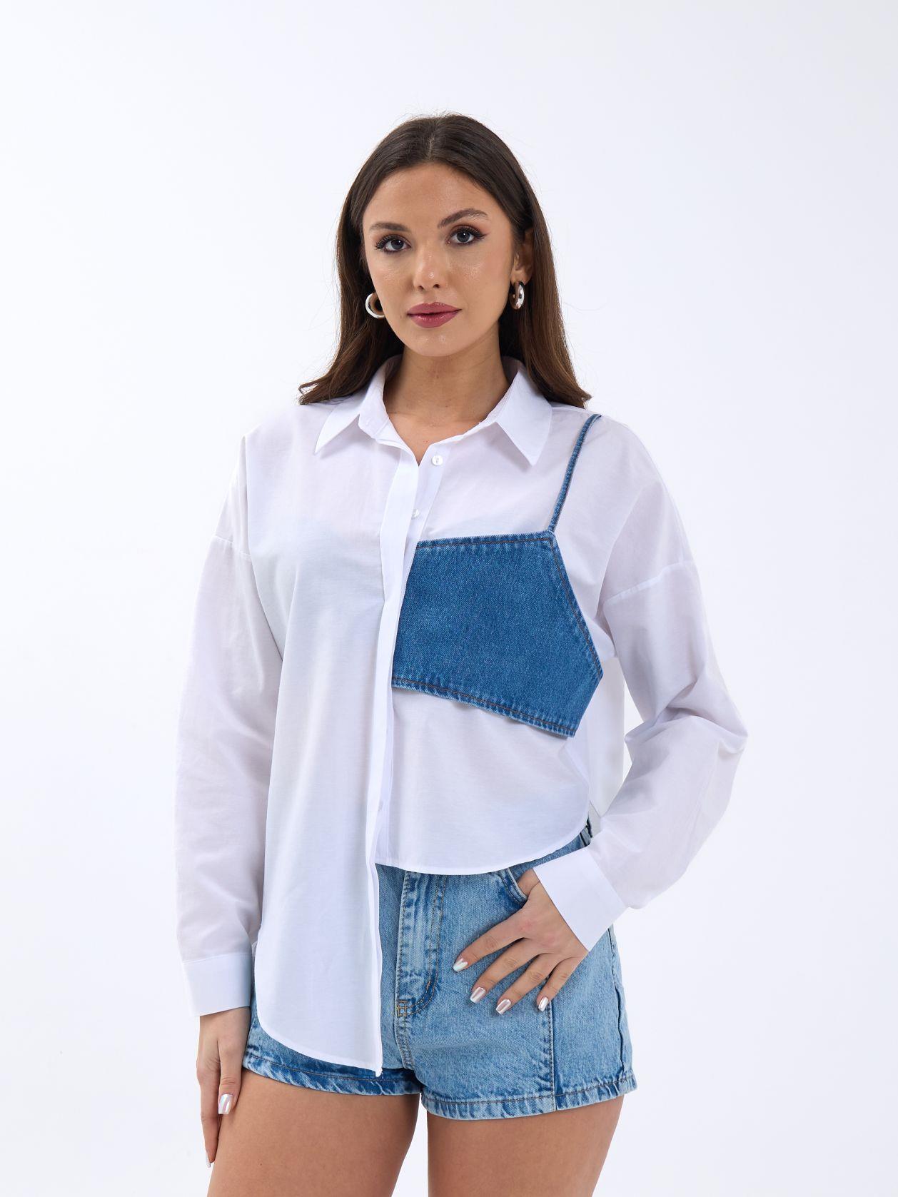 Shirt - White WithPockets - Producer: Fame - Wholesale Women Clothes - TheBS Women
