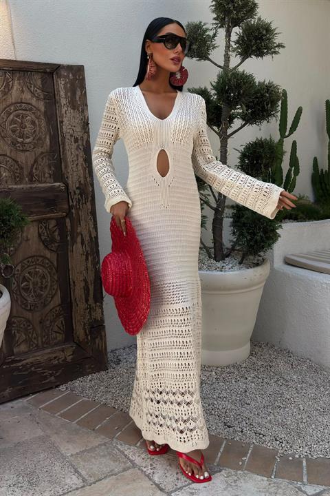 Belly Neckline Openwork Dress - Producer: Sobe Istanbul - Wholesale Women Clothes - TheBS Women