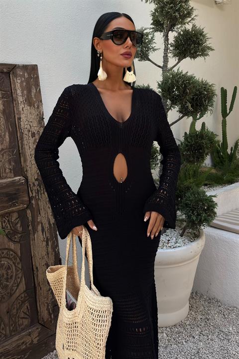 Belly Neckline Openwork Dress - Producer: Sobe Istanbul - Wholesale Women Clothes - TheBS Women