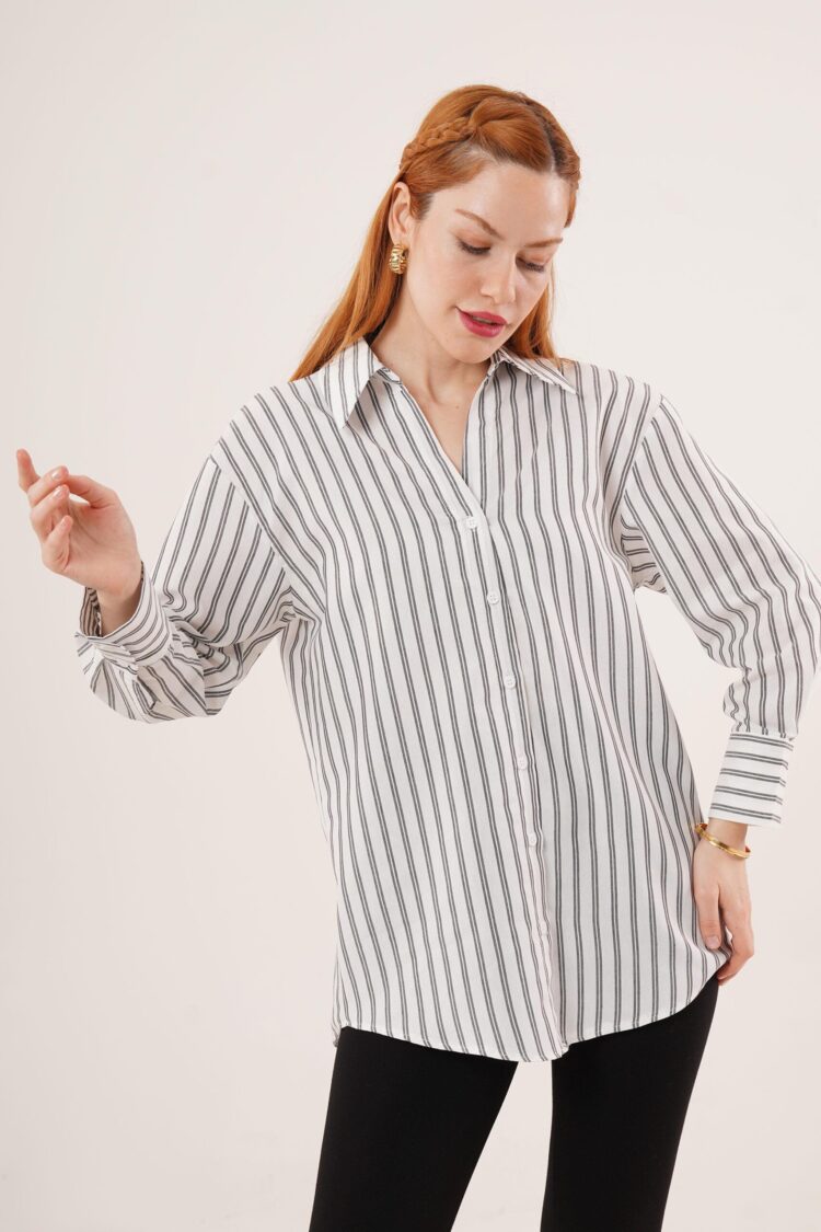Wholesale Shirt With Double Line Transition Buttons - Producer: Lustrin - Wholesale Women Clothes - TheBS Women
