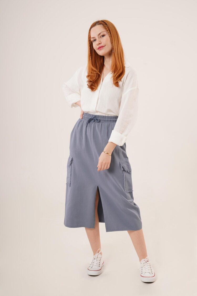 Front Slit Pocket Detailed Skirt - Producer: Lustrin - Wholesale Women Clothes - TheBS Women