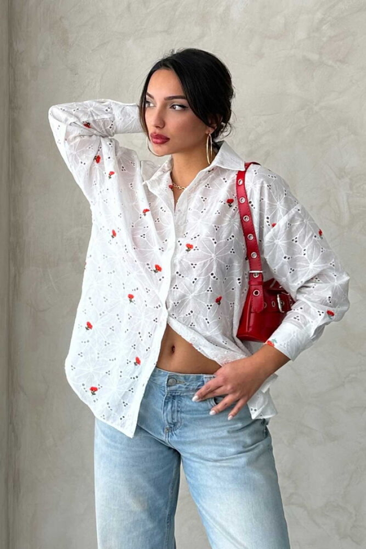 Embroidered Embroidered Shirt - Producer: Topshow - Wholesale Women Clothes - TheBS Women